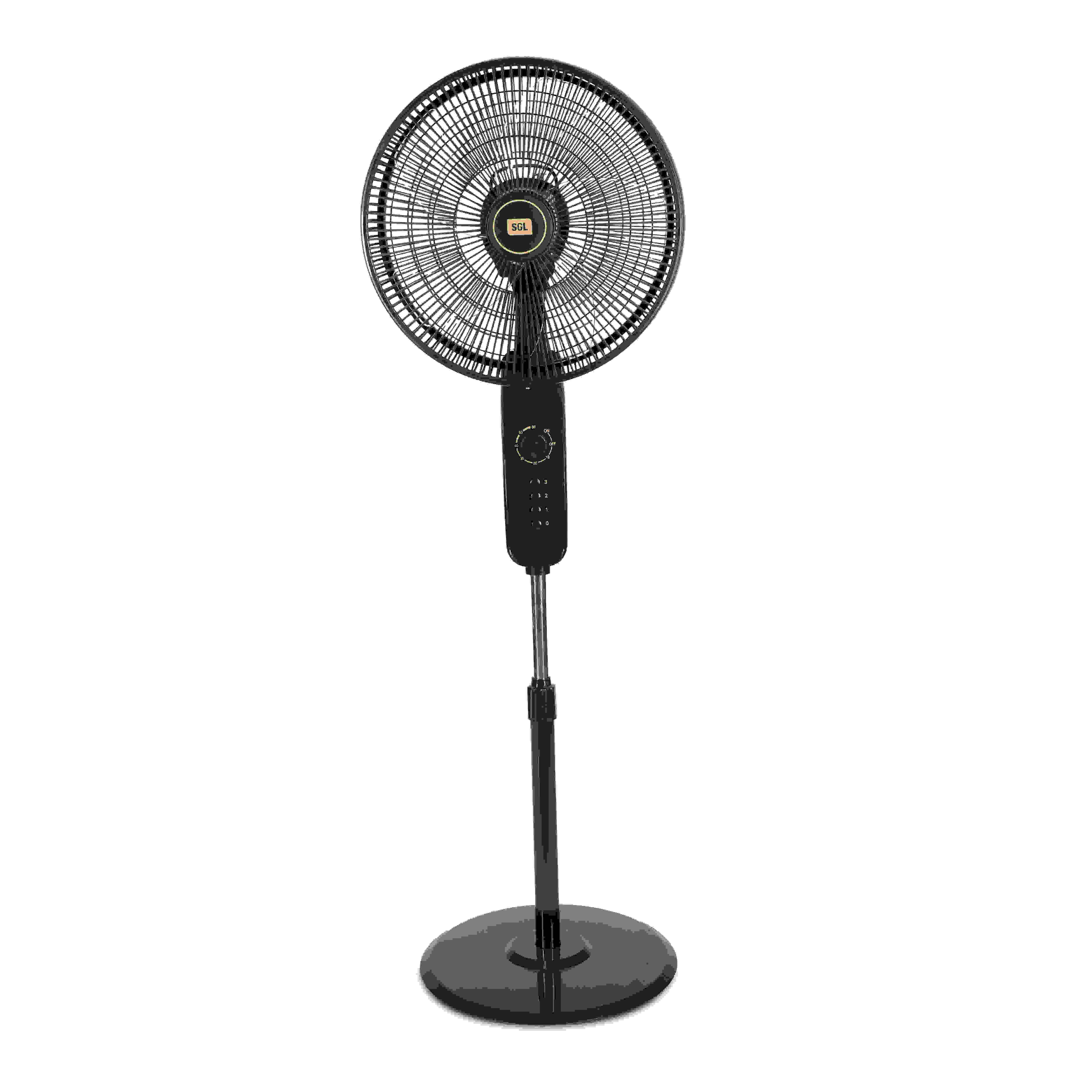 SGL 16" Anti-Rust Stand Fan A32C – Timer Function, Copper Motor, Black Finish